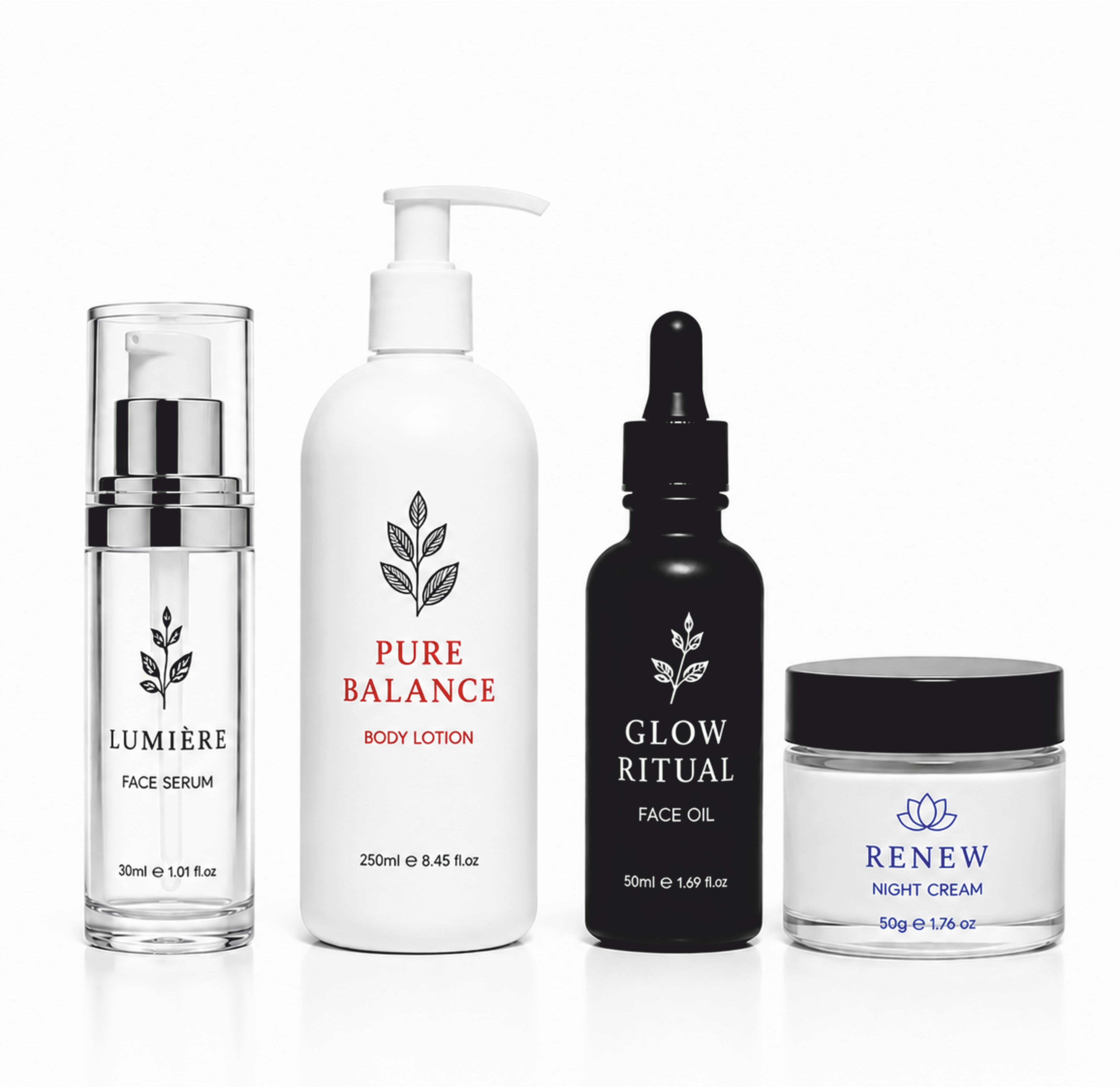 White cosmetic bottles with refined direct printing