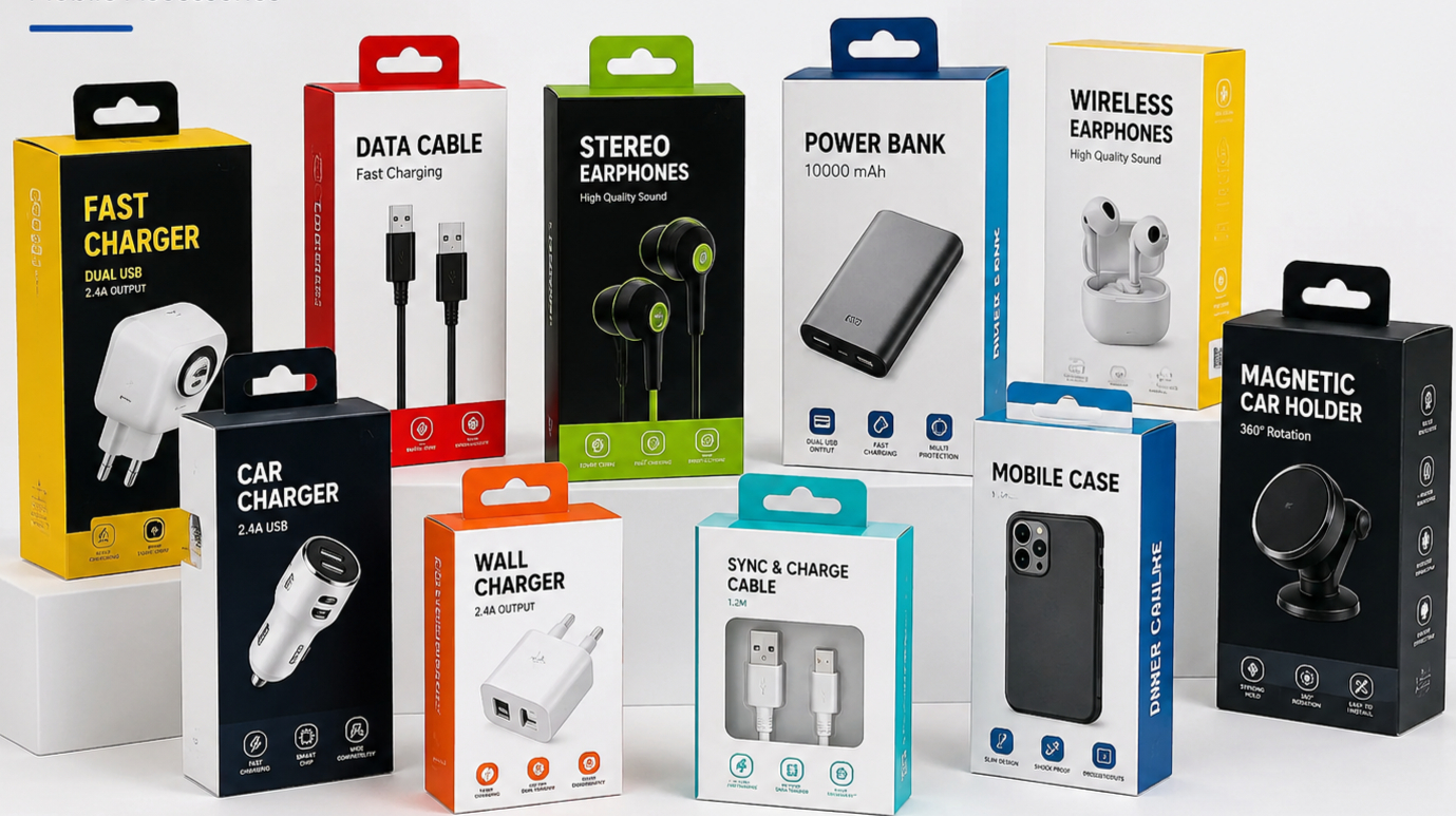 Retail packaging for mobile accessories